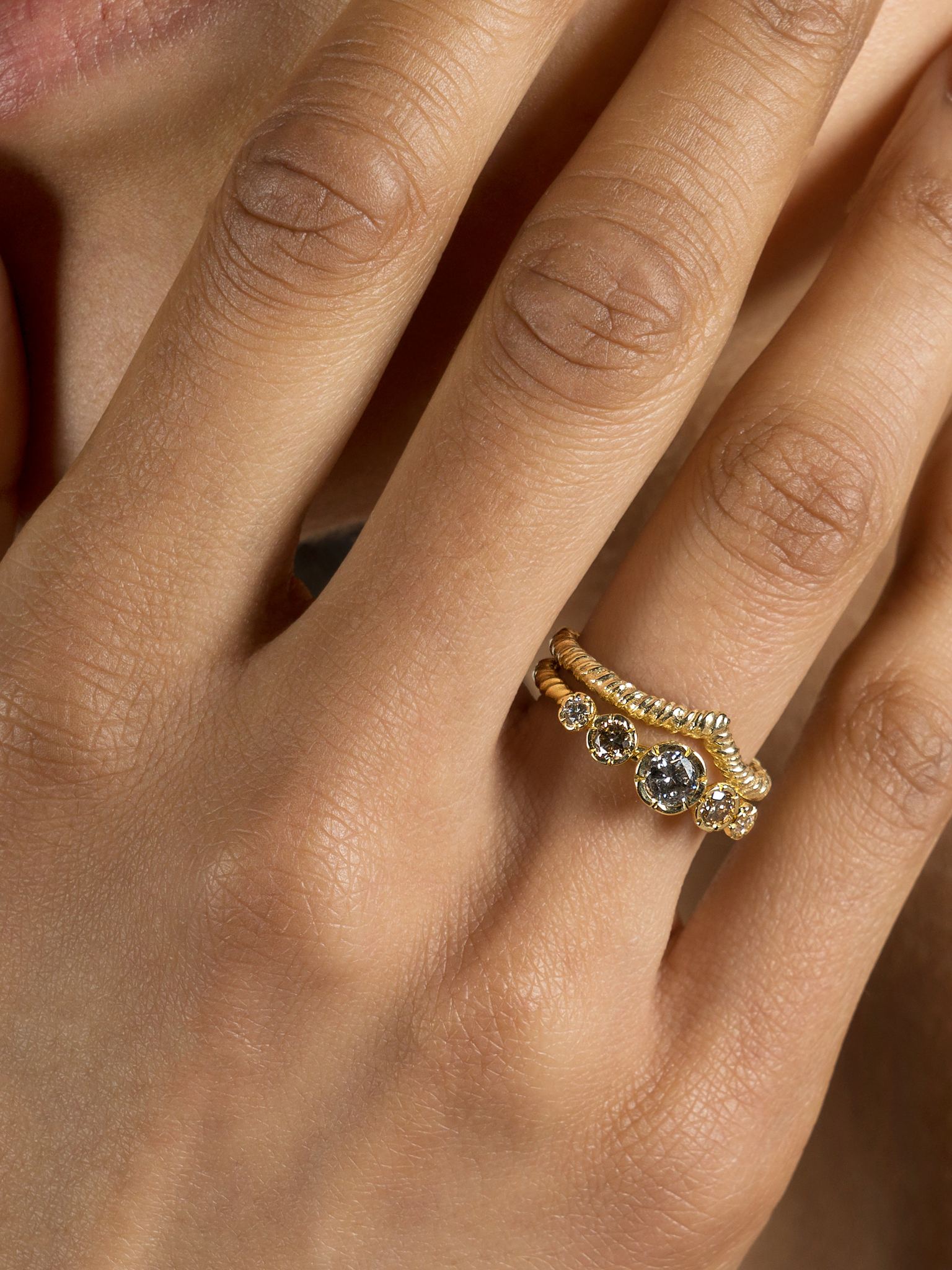 Five stone diamond engagement ring photo